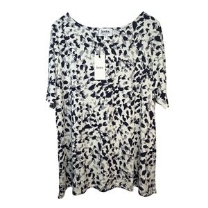 Leota Exclusively for Dia Co Snow Leopard Print Tunic Top 2L